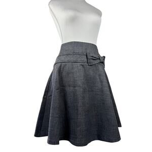 Vintage Y2K Necessary Objects Gray Mini Skirt w/ Waist Bow